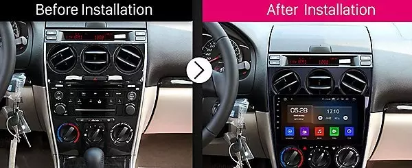 До и после установки ГУ на Android на Mazda 6 GG