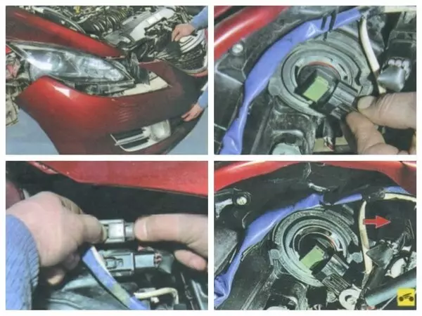 Как снять фару Mazda 6 GH