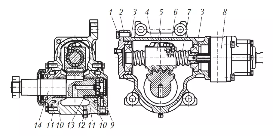 Схема рулевого механизма автобуса МАЗ